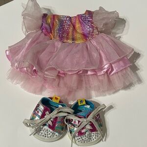 Build-A-Bear Workshop Vintage Sparkly Party Outfit - Dress & Sneakers